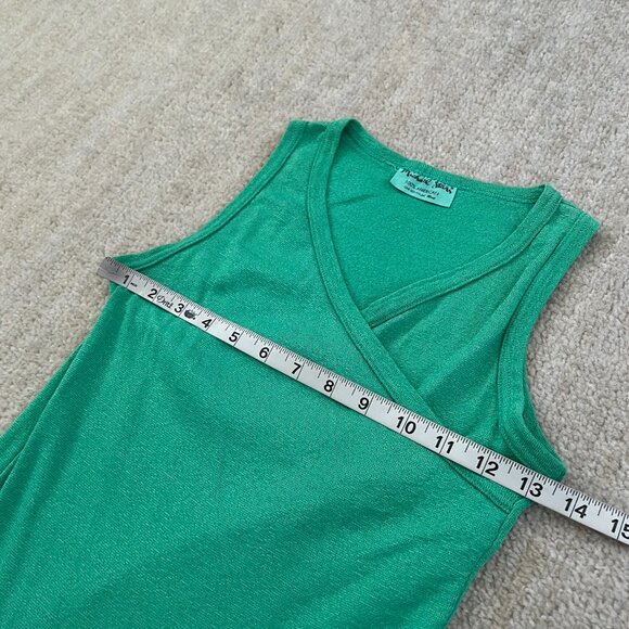 Michael Stars Green Faux Wrap Cotton Tank Top OS - Picture 6 of 7